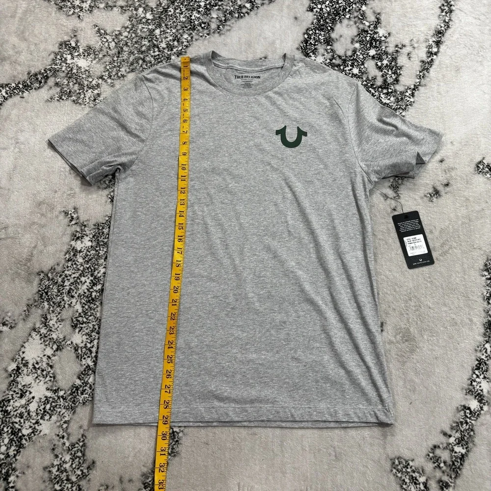 True Religion Men's Size Large World Tour 2002 Logo T Shirt Heather Gray NWT